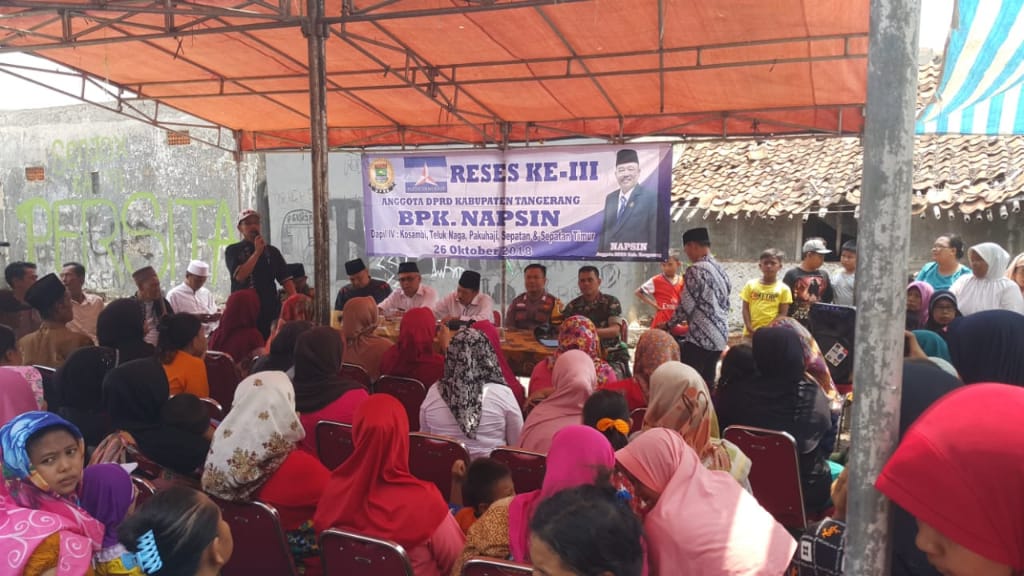 Hadiri Reses Anggota DPRD Kabupaten Tangerang di kel. Salembaran Jaya Bhabinkamtibmas Sampaikan Pesan