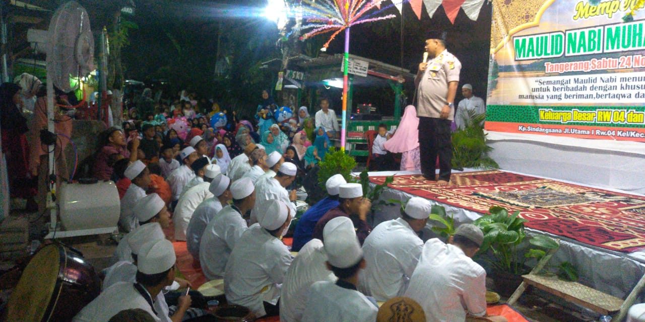 Kapolsek Neglasari hadiri Maulid Nabi Muhammad SAW yang di selenggarakan Majelis Mahabatus Shalihin