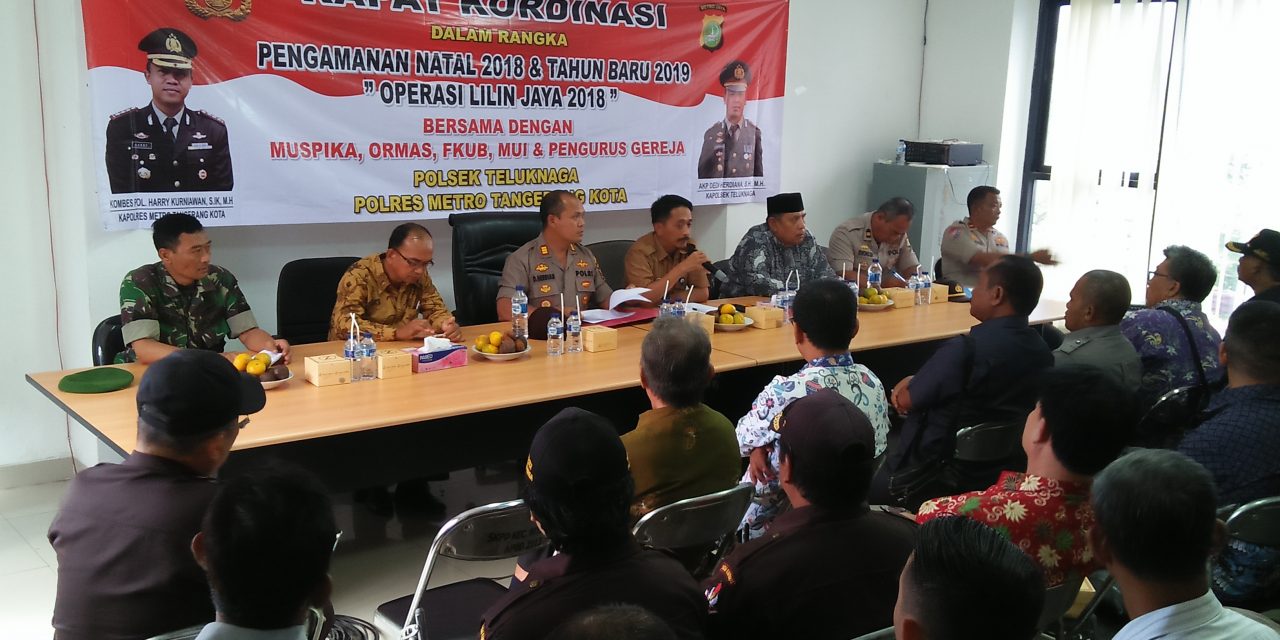 GIAT POLSEK TELUKNAGA RAPAT KOORDINASI DALAM RANGKA PENGAMANAN NATAL 2018 DAN TAHUN BARU 2019 “OPS LILIN JAYA 2018”.