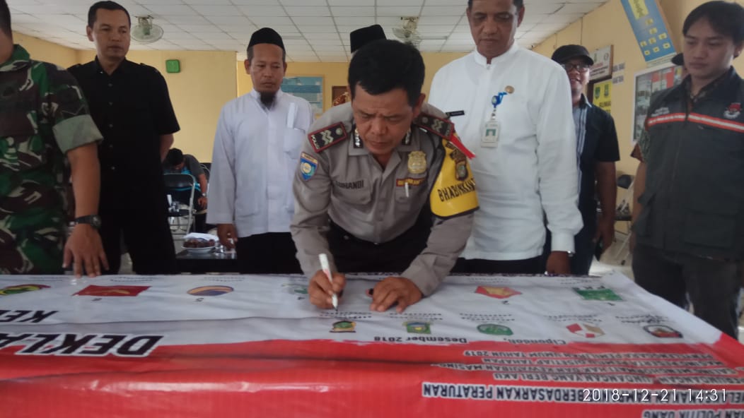 Aiptu Suhandi Hadiri Deklarasi Kampanye Damai Untuk Ciptakan Kondisi Aman