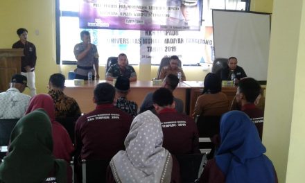 BHABINKAMTIBMAS MENGHADIRI ACARA PRA MUSREMBANG DAN SAMBUTAN KKN UNIFERSITAS MUHAMMADIYAH TANGERANG