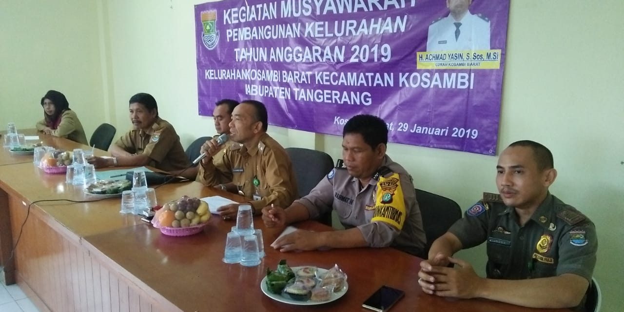 Bhabinkamtibmas kel. Kosambi Barat Hadiri Musyawarah Perencanaan dan  Pembangunan Bersama 3 Pilar