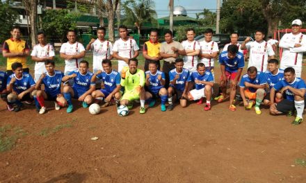 Pertandingan Spontanitas sepak bola Anggota Polsek batu ceper telak dibantai habis score 0-3 oleh Polsek benda (dalam rangka Jalinan kepedulian Internal POLRI)