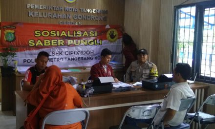 Bhabinkamtibmas Polsek Cipondoh Sosialisasikan Saber Pungli Kepada Staf Kelurahan