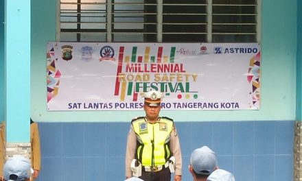 Sosialisasi dan Deklarasi ‘Millenial Road Safety Festival’ Unit Lantas Polsek Neglasari di SMK Karya Bangsa