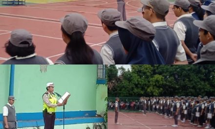 KANIT LANTAS POLSEK CILEDUG AKP.MERRY SH, JADI PEMBINA UPACARA DI SMA,SMK,BUDI LUHUR.