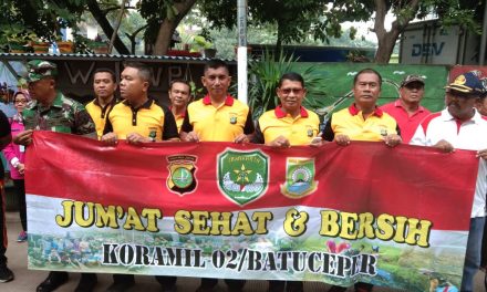 ANGGOTA PERSONIL POLSEK BATU CEPER BERSAMA UNSUR TIGA PILAR LAKUKAN KEGIATAN APEL KEWILAYAHAN KERJA BHAKTI JUM’AT BERSIH