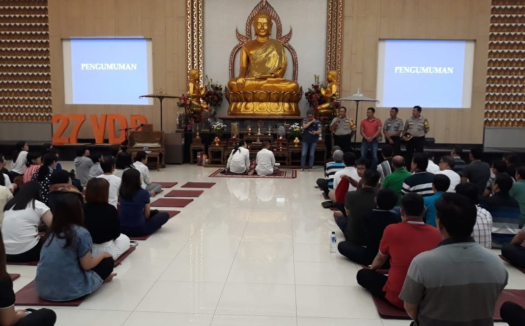 KAPOLSEK BENDA PANTAU GIAT IBADAH DI VIHARA DHARMA RATNA