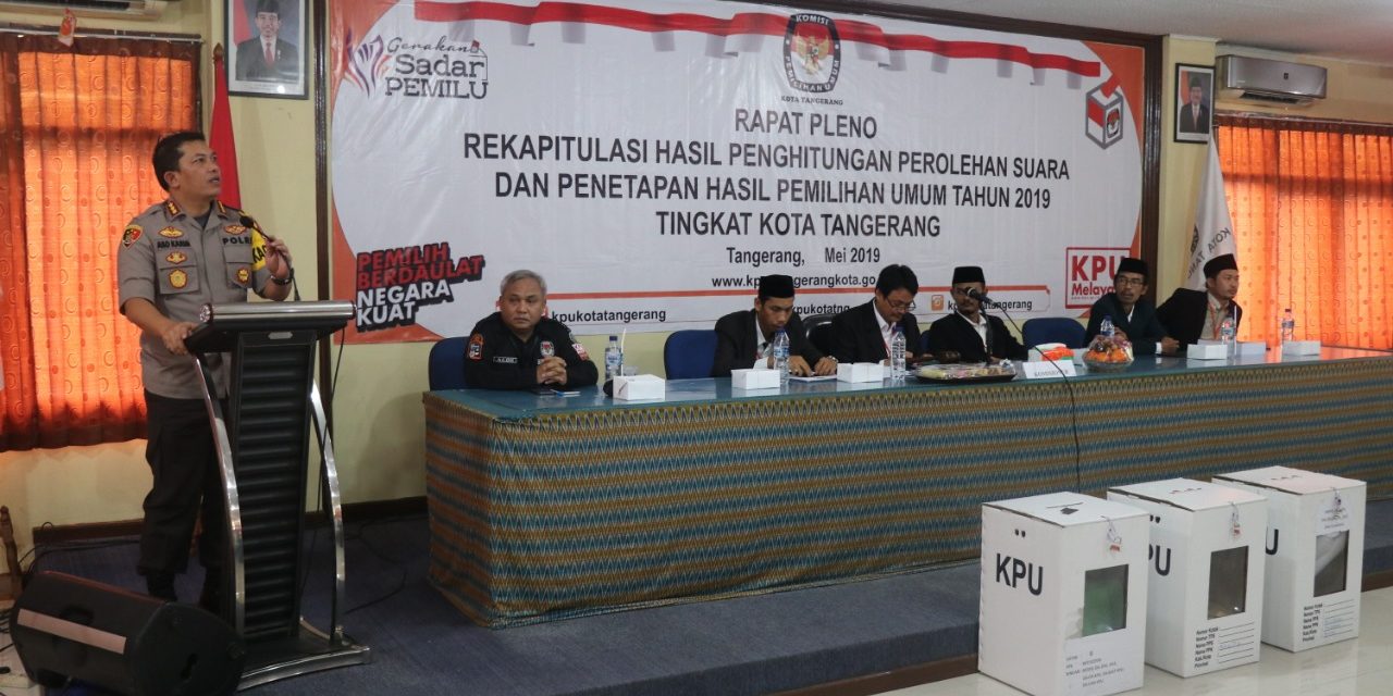 Kapolrestro Tangkot Hadiri Rapat Pleno di KPU Kota Tangerang