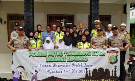 Indahnya Berbagi, Satlantas Polrestro Tangerang Kota Bagikan Sembako