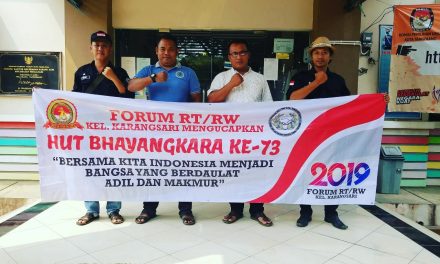 Spanduk Ucapan HUT Bhayangkara Ke – 73 dari Forum RT/ RW Kelurahan Karangsari