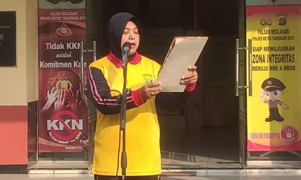 Ucapan Terima kasih Wakapolsek Neglasari pada apel pagi