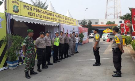 Anggota Piket Pos Pam Rest Area Lakukan Serah Terima Jaga