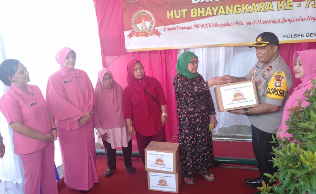 HUT Bhayangkara Ke-73, Polsek Benda Gelar Bakti Sosial Kepada Warga