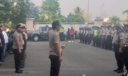 Sebanyak 302 Personil Gabungan Apel Pengamanan Unjuk Rasa KSPSI Provinsi Banten di Jatiuwung