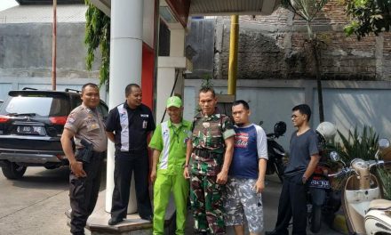 Bhabinkamtibmas Polsek Cipondoh Dan Babinsa Sambangi SPBU