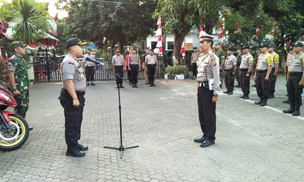 Kapolsek Jatiuwung Pimpin Apel Gelar Pasukan Pengamanan Malam Takbir Hari Raya Idul Adha 1440 H