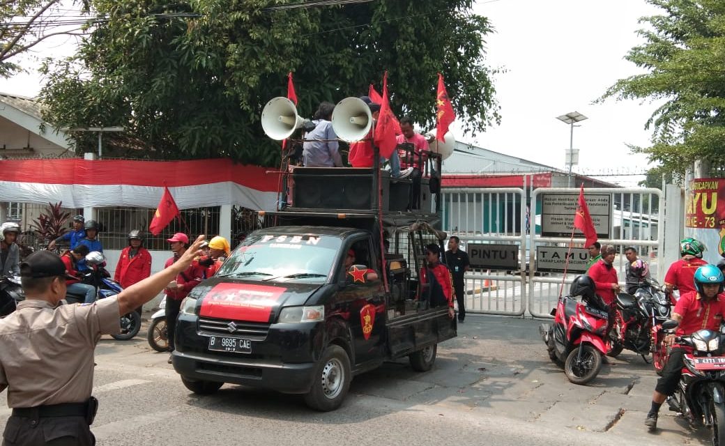 Polsek Batuceper telah mengawal kegiatan Aksi Konvoi  / Sosialisasi gabungan Aliansi Serikat Pekerja Serikat Buruh Tangerang Raya