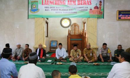 Bripka Komarudin menghadiri kegiatan Launcing ATM BERAS