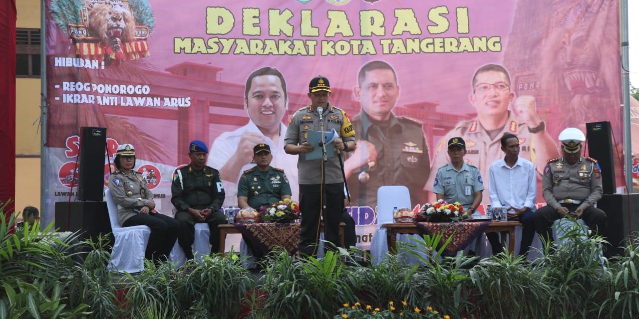 Polrestro Tangerang Kota Deklarasikan Anti Lawan Arus Bersama Masyarakat