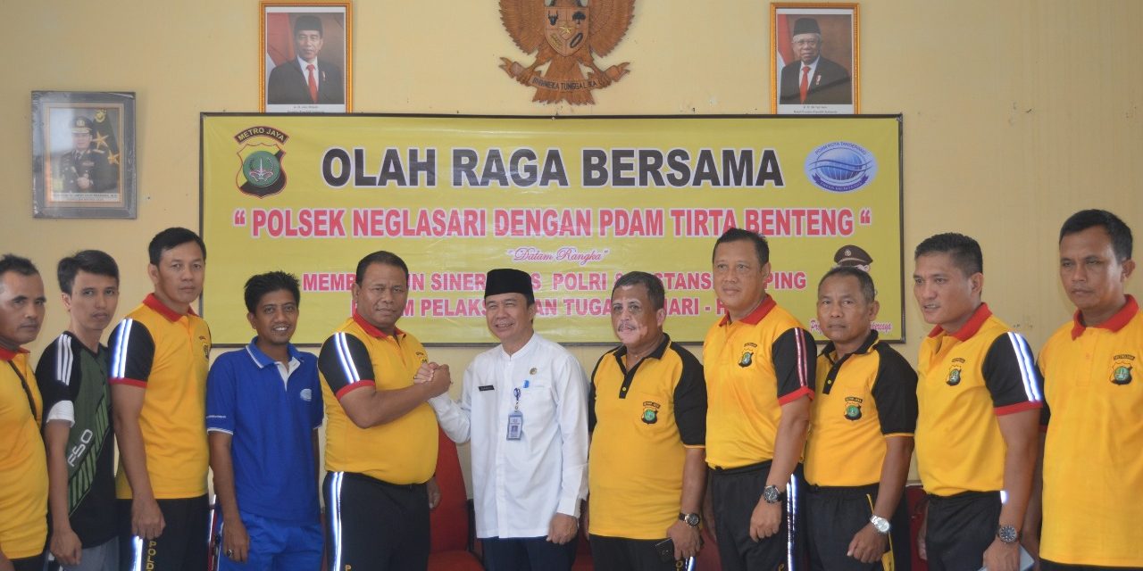 Merajut Sinergitas, Polsek Neglasari Bersama PDAM Tirta Benteng Gelar Olah Raga Bersama