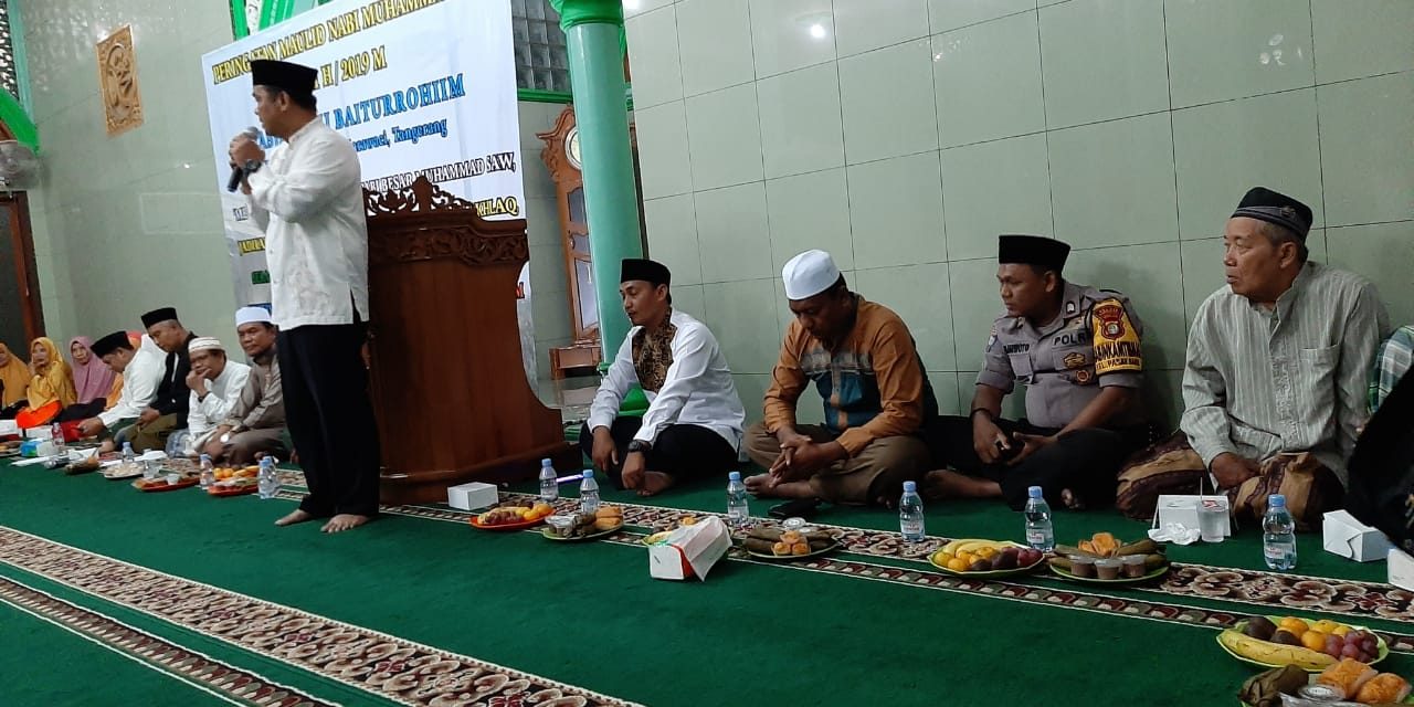 Ciptakan Ketertiban Dengan Rasa Tanggung Jawab Brigadir Sujarwoto Hadiri Maulid Nabi Kelurahan Pasar Baru Karawaci