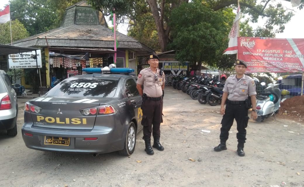 Berikan Rasa Aman Kepada Pengunjung Wisata, Anggota Samapta Polsek Cipondoh Kunjungi Kawasan Setu Cipondoh