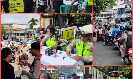 WAKA POLSEK CILEDUG AKP.ABD.GANI SH, PIMPIN CIPTA KONDUSIF (cipkon) DI DEPAN MAPOLSEK CILEDUG.