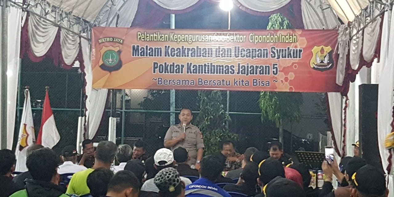 Kapolsek Cipondoh Hadiri Malam Pelantikan Pokda Kamtibmas Sub Sektor Cipondoh Indah