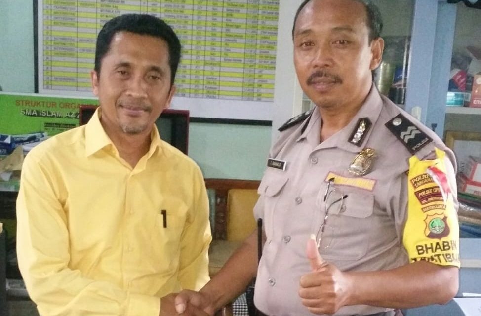 Laksanakan Program Polkiss, Bhabinkamtibmas Kel. Kunciran Indah Polsek Cipondoh Aiptu T.Raharjo Kunjungi Sekolah SMA  Az-Zamir