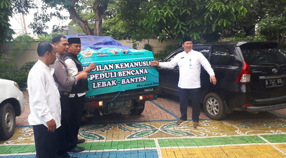 Bhabinkamtibmas Kel. Pinang dan Lurah Pinang Lepas Bantuan Kemanusiaan Untuk Bencana di Lebak Banten