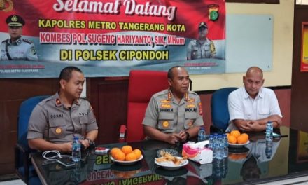 Kunker Kapolres Metro Tangerang Kota KOMBES POL. SUGENG HARIYANTO ke Mako Polsek Cipondoh