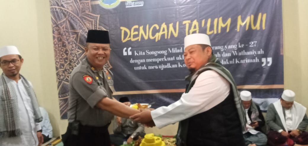 hadirnya sosok Wakapolsek Ciledug dalam pengajian Mui kecamatan Kota Tangerang