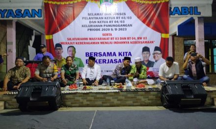 Aiptu Mulyadih Beserta Unsur Tiga Pilar Hadiri Malam Pelantikan Ketua RT 003/04 & RT 004/03 Sawah Dalam