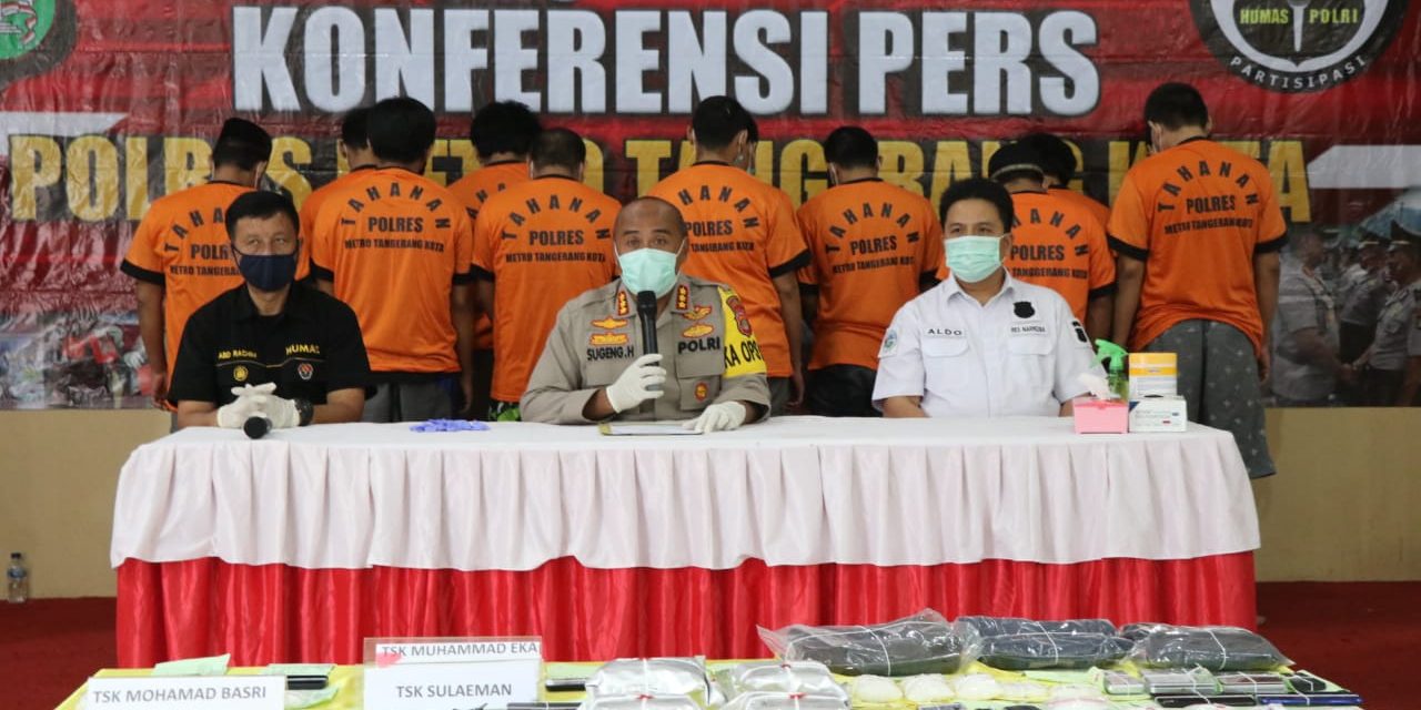 12 Orang Pengedar Narkoba Sebanyak 6 Kg Sabu Diamankan Anggota Polrestro Tangerang Kota