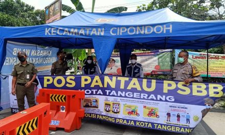 Sinergitas 3 Pilar Pantau PSBB pada Pembatasan Akses Jalan Irigasi Sipon Cipondoh