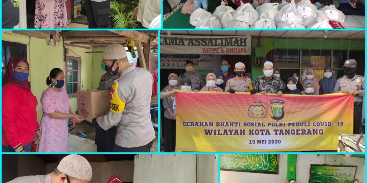 KAPOLSEK CILEDUG KOMPOL DR ALI ZUSRON SH MH MELAKSANAKAN BHAKTI SOSIAL KE YAYASAN YATIM DAN DHUAFA