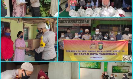 KAPOLSEK CILEDUG KOMPOL DR ALI ZUSRON SH MH MELAKSANAKAN BHAKTI SOSIAL KE YAYASAN YATIM DAN DHUAFA