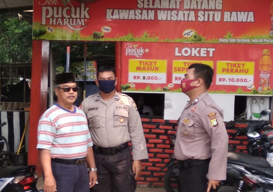 Unit Patroli Samapta Polsek Cipondoh Lakukan Pemantauan Tempat Wisata Danau Cipondoh