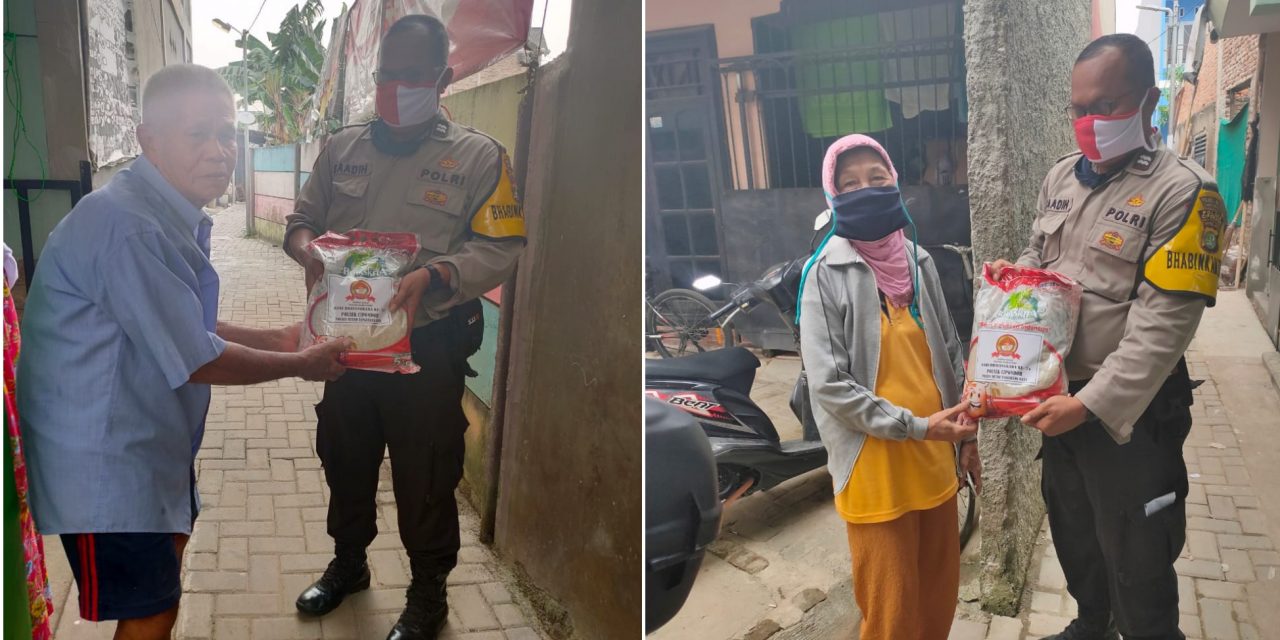 Baksos Penyaluran Beras Sambut HUT BHAYANGKARA KE 74 di Kel. Poris Plawad Indah Cipondoh