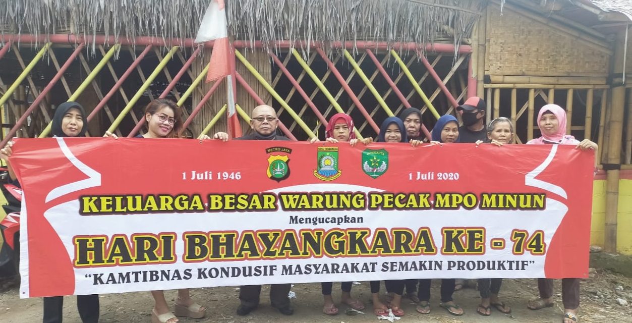 Ucapan Selamat Hari Bhayangkara Ke-74 Oleh Masyarakat Di Rumah Makan Mpo Minun Kel. Sudimara Pinang