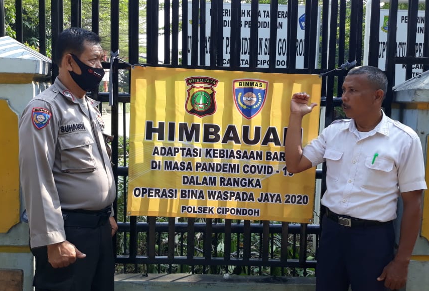 Bhabinkamtibmas Polsek Cipondoh Kel.Kenanga Sambangi Satpam SDN 07 Kenanga