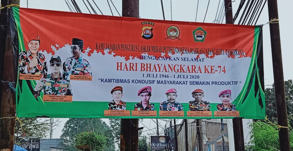 Ormas Laskar Merah Putih Kel. Cipondoh Beri Ucapan Selamat HUT BHAYANGKARA Ke-74