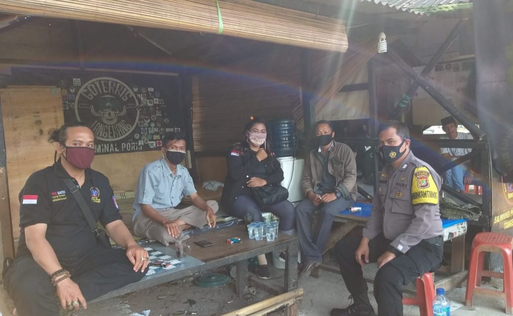 Pendisiplinan Dan Himbauan Protokol Kesehatan Covid-19 Oleh Polsek Cipondoh Menuju Adaptasi Kebiasaan Baru Kepada Ormas BPPKB Ranting Poris Plawad