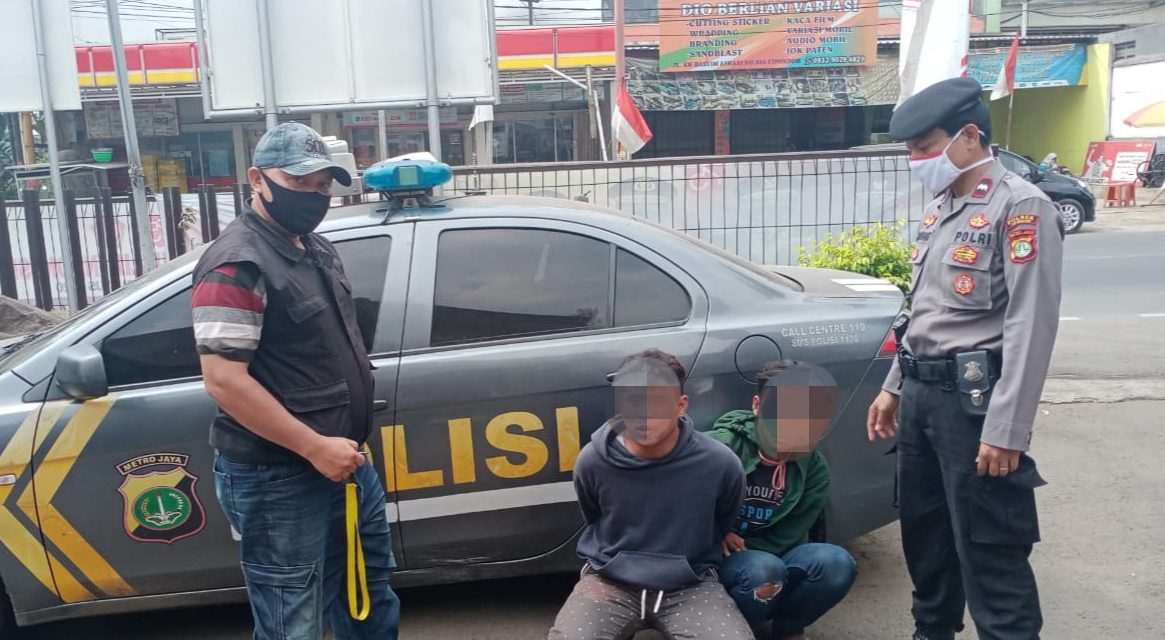 Anggota Patroli Polsek Cipondoh Amankan Dua Pelaku Diduga Jambret Di Pasar Bengkok Sudimara Pinang