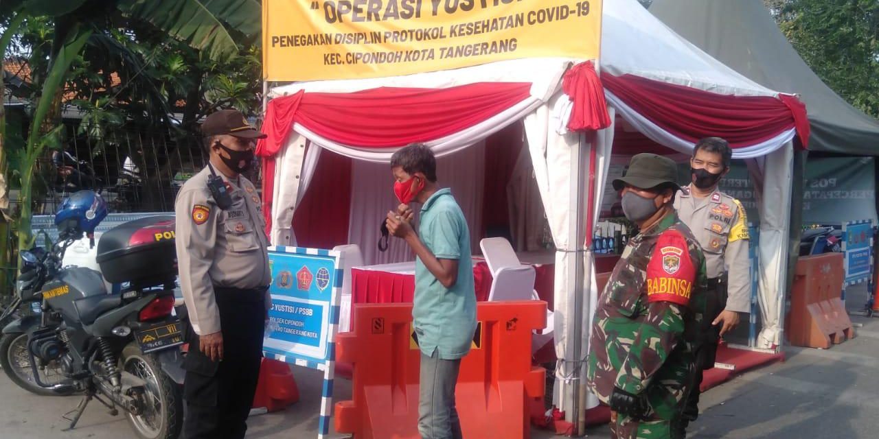 Polsek Cipondoh Dan 3 Pilar Gelar Operasi Yustisi Mobile Dan Penegakan Disiplin Prokes Di Pasar Sipon, Cipondoh