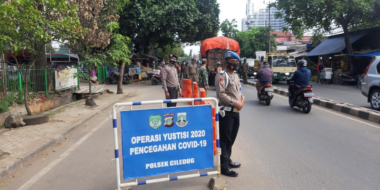 POLSEK CILEDUG BERSAMA 3 PILAR LAKSANAKAN OPS.YUSTISI DI JL.RADE SHALEH