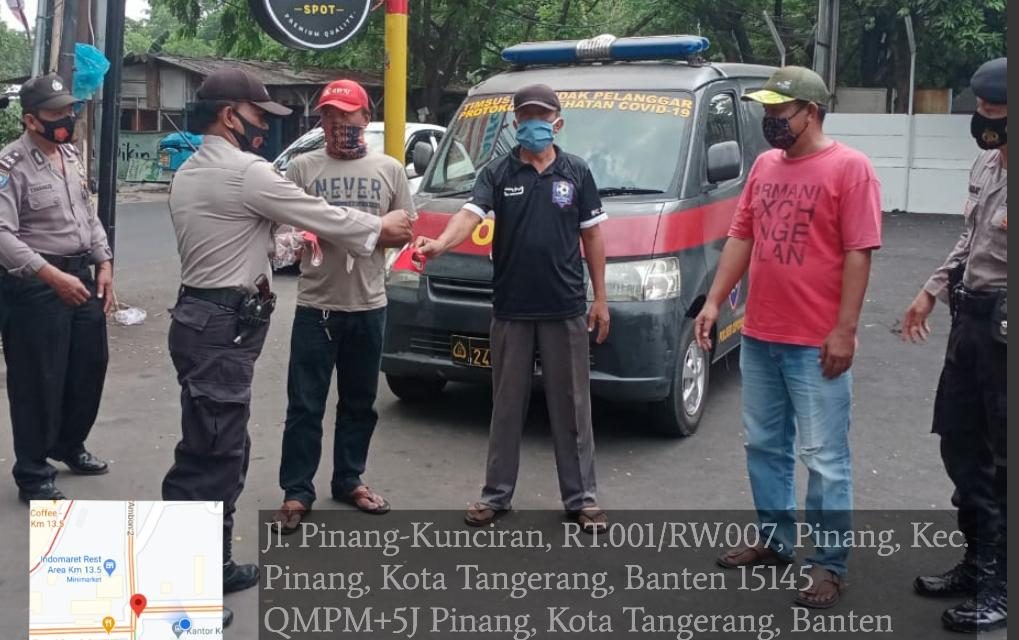 Operasi Yustisi Dan Penegakan Disiplin Prokes Oleh 3 Pilar Kec. Pinang Di Jalan Pikun Kel. Pinang