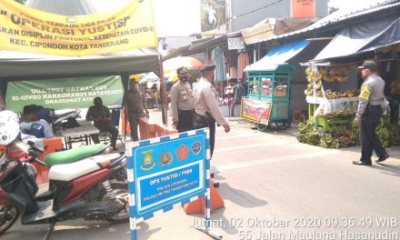 Gelar Patroli Rutin, Polsek Cipondoh Ajak Masyarakat Patuhi Protokol Kesehatan Cegah Covid-19 Menuju AKB Di Pasar Sipon