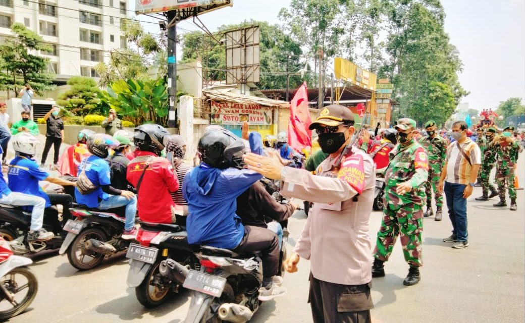 Jalur Pintas Keberangkatan Massa Serikat Buruh Se-Kota Tangerang dan Komunitas Mahasiswa yang akan tunjukkan aksi tuntutan UU Omnibus Law Cipta Kerja di Istana Negara Jakpus